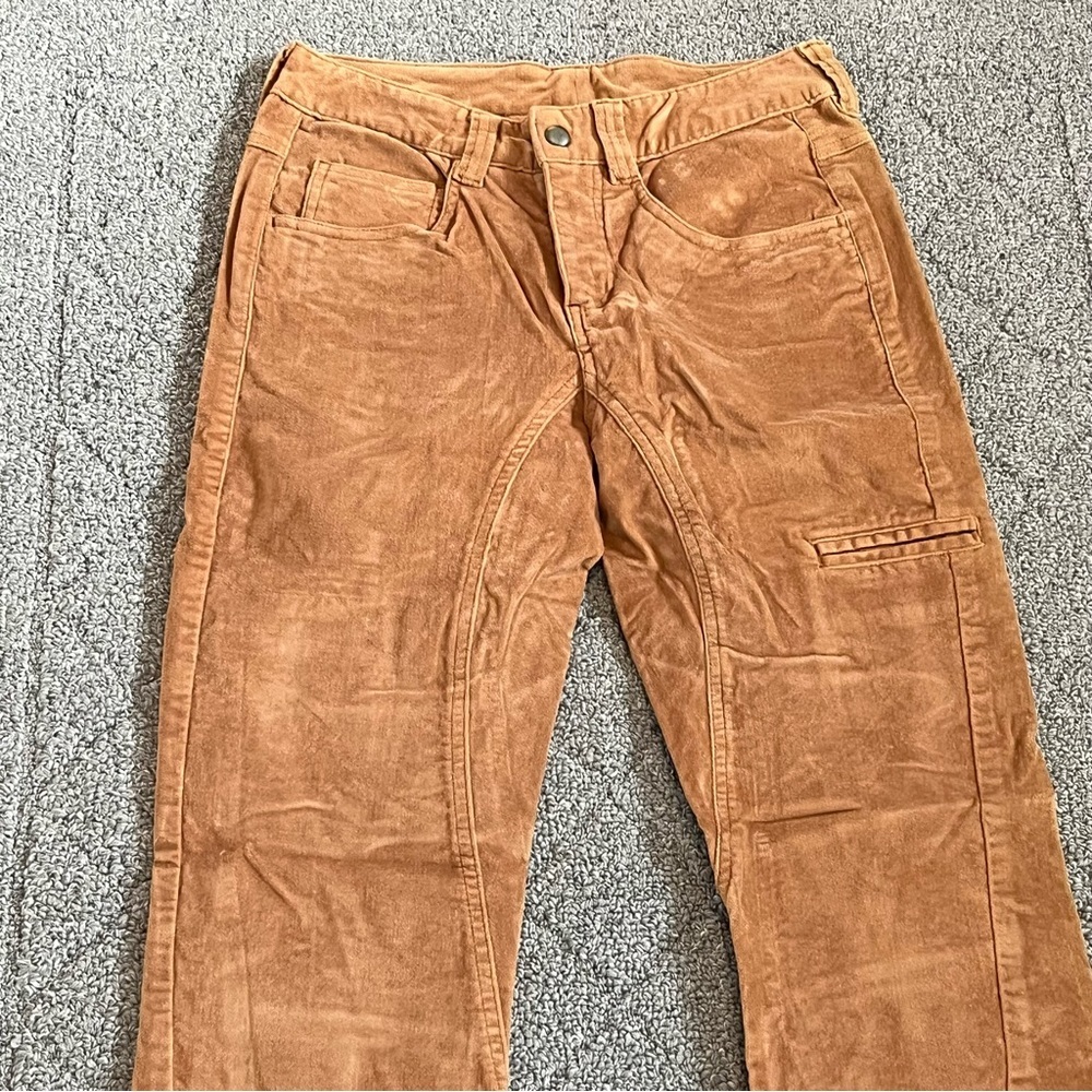 Athleta Pants Womens 4 Beige Cargo Velvet Soft Boot Cut Flare Trouser Stretch - Picture 2 of 8